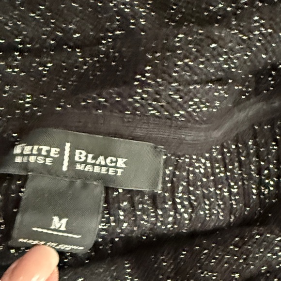 White House Black Market Shimmering Black Cowl Neck Dress - Picture 4 of 5